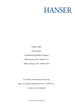 Sample Pages John Sommer Troubleshooting Rubber Problems ISBN (Buch): 978-1-56990-553-1