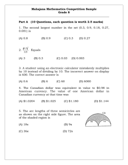 Mahajana Mathematics Competition Sample Grade 8 ________________________________________________________________