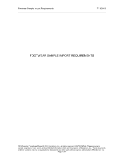 FOOTWEAR SAMPLE IMPORT REQUIREMENTS Footwear Sample Import Requirements  7/13/2010
