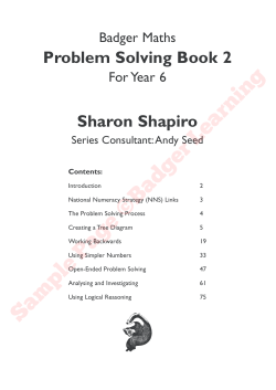 Learning ©Badger Problem Solving Book 2 Sharon Shapiro