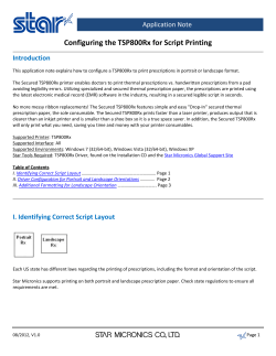 Configuring the TSP800Rx for Script Printing Application Note Introduction