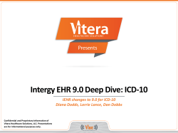 Intergy EHR 9.0 Deep Dive: ICD-10