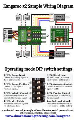 Kangaroo x2 Sample Wiring Diagram Operating mode DIP switch settings Motor 2
