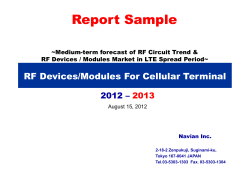 Report Sample RF Devices/Modules For Cellular Terminal 2012 – 2013