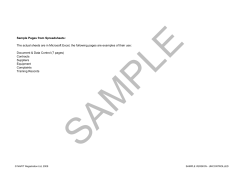 Sample Pages from Spreadsheets: Document &amp; Data Control (7 pages)