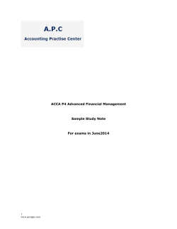 ACCA P4 Advanced Financial Management Sample Study Note For exams in June2014