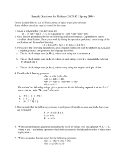 Sample Questions for Midterm 2 (CS 421 Spring 2014)