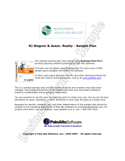 RJ Wagner &amp; Assoc. Realty - Sample Plan