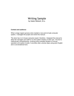 Writing Sample by Galen Bullard  , B.Sc.