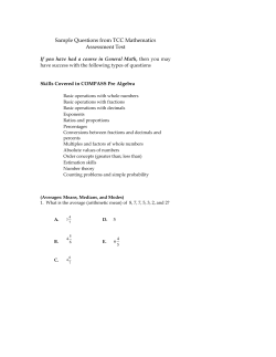 Sample Questions from TCC Mathematics Assessment Test