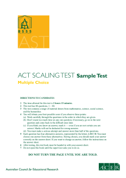 AST ACT  SCAling TeST Sample Test Multiple Choice