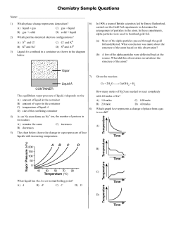 Chemistry Sample Questions