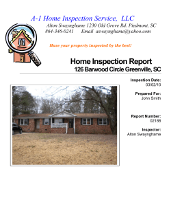 Home Inspection Report A-1 Home Inspection Service,  LLC