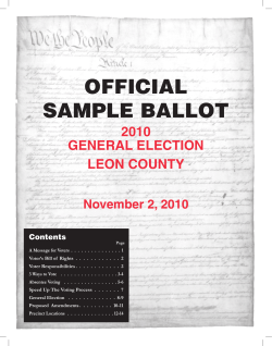 OFFICIAL SAMPLE BALLOT 2010 General election