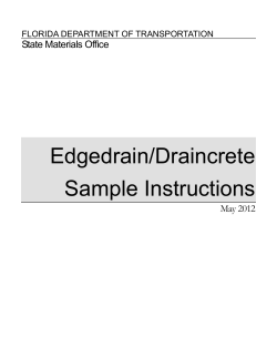 Edgedrain/Draincrete Sample Instructions State Materials Office May 2012
