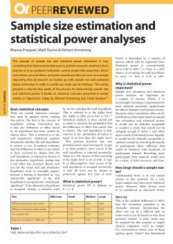 Sample size estimation and statistical power analyses REVIEWED