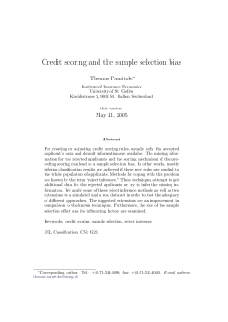 Credit scoring and the sample selection bias Thomas Parnitzke