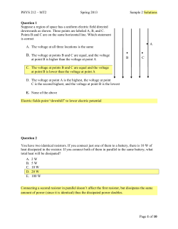 PHYS 212 – MT2 Spring 2013 Sample 2 Solutions
