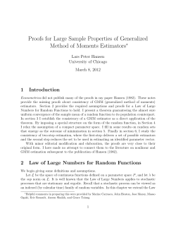 Proofs for Large Sample Properties of Generalized Method of Moments Estimators 1 Introduction