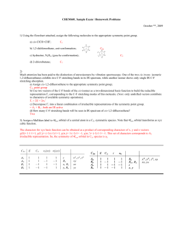 CHEM601. Sample Exam / Homework Problems  October **, 2009