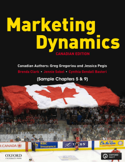 Marketing Dynamics (Sample Chapters 5 &amp; 9) CANADIAN EDITION