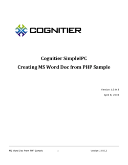 Cognitier SimpleIPC Creating MS Word Doc from PHP Sample  Version 1.0.0.3