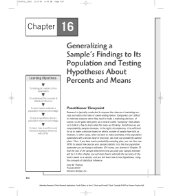16 Chapter Generalizing a Sample’s Findings to Its