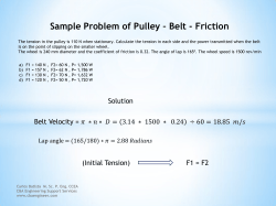 Sample Problem of Pulley – Belt - Friction