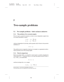 Two-sample problems 5 5.1 Two-sample problems – both variances unknown