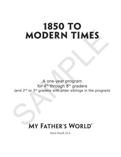 SAMPLE 1850 to Modern Times A one-year program