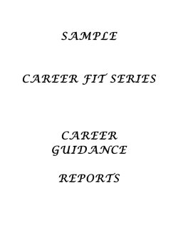 SAMPLE  CAREER FIT SERIES CAREER
