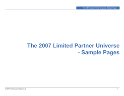 The 2007 Limited Partner Universe - Sample Pages 1
