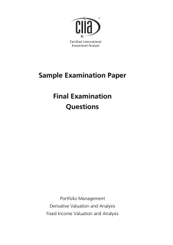 Sample Examination Paper Final Examination Questions Portfolio Management