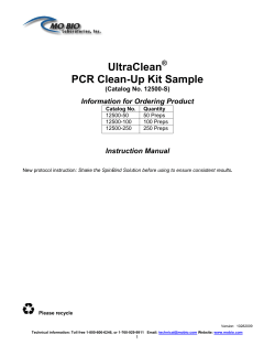 UltraClean PCR Clean-Up Kit Sample ®
