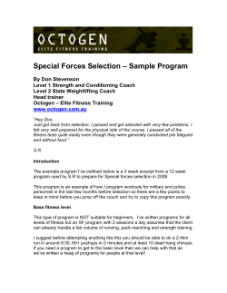 Special Forces Selection – Sample Program