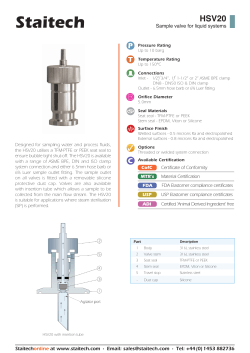 HSV20 Sample valve for liquid systems