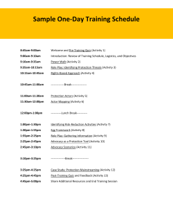 Sample One‐Day Training Schedule   5  