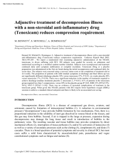 Adjunctive treatment of decompression illness with a non-steroidal anti-inflammatory drug
