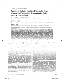 Variability in Juice Quality of Quality Experiments Sweet