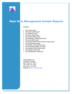 Style Da ta Management ta Management Sample Reports