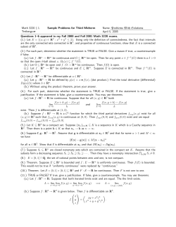 Math 3220 § 1. Sample Problems for Third Midterm −