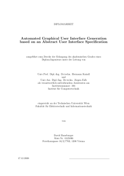 Automated Graphical User Interface Generation