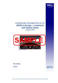 SAMPLE EUROPEAN TELEMATICS &amp; ITS ADAS in Europe ~ a technical