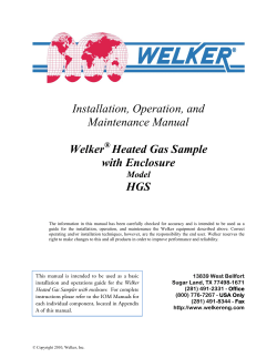 Installation, Operation, and Maintenance Manual  Welker
