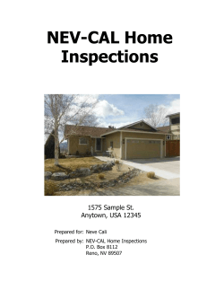NEV-CAL Home Inspections 1575 Sample St. Anytown, USA 12345