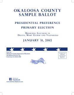 Okaloosa County Sample Ballot Presidential preference Primary Election