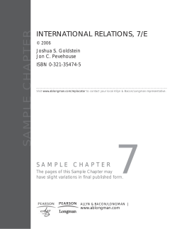 7 SAMPLE CHAPTER INTERNATIONAL RELATIONS, 7/E