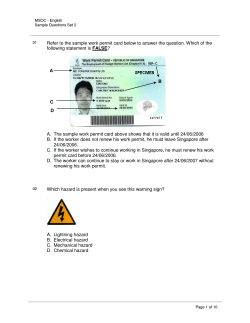 Refer to the sample work permit card below to answer... FALSE  A.  The sample work permit card above shows that...