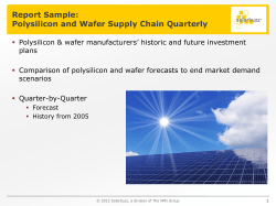Report Sample: Polysilicon and Wafer Supply Chain Quarterly