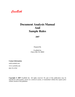 Document Analysis Manual And Sample Rules 2007